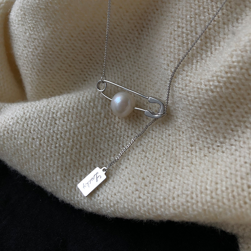 S925 Sterling Silver Female Tide Pearl Clavicle Chain