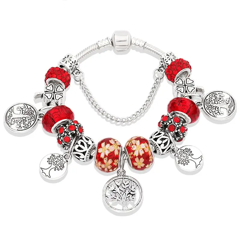 Painted leaf flower bracelet