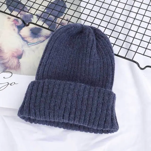 Ladies Korean Autumn And Winter Seahorse Hat Navy Blue - Shop at LoveMi