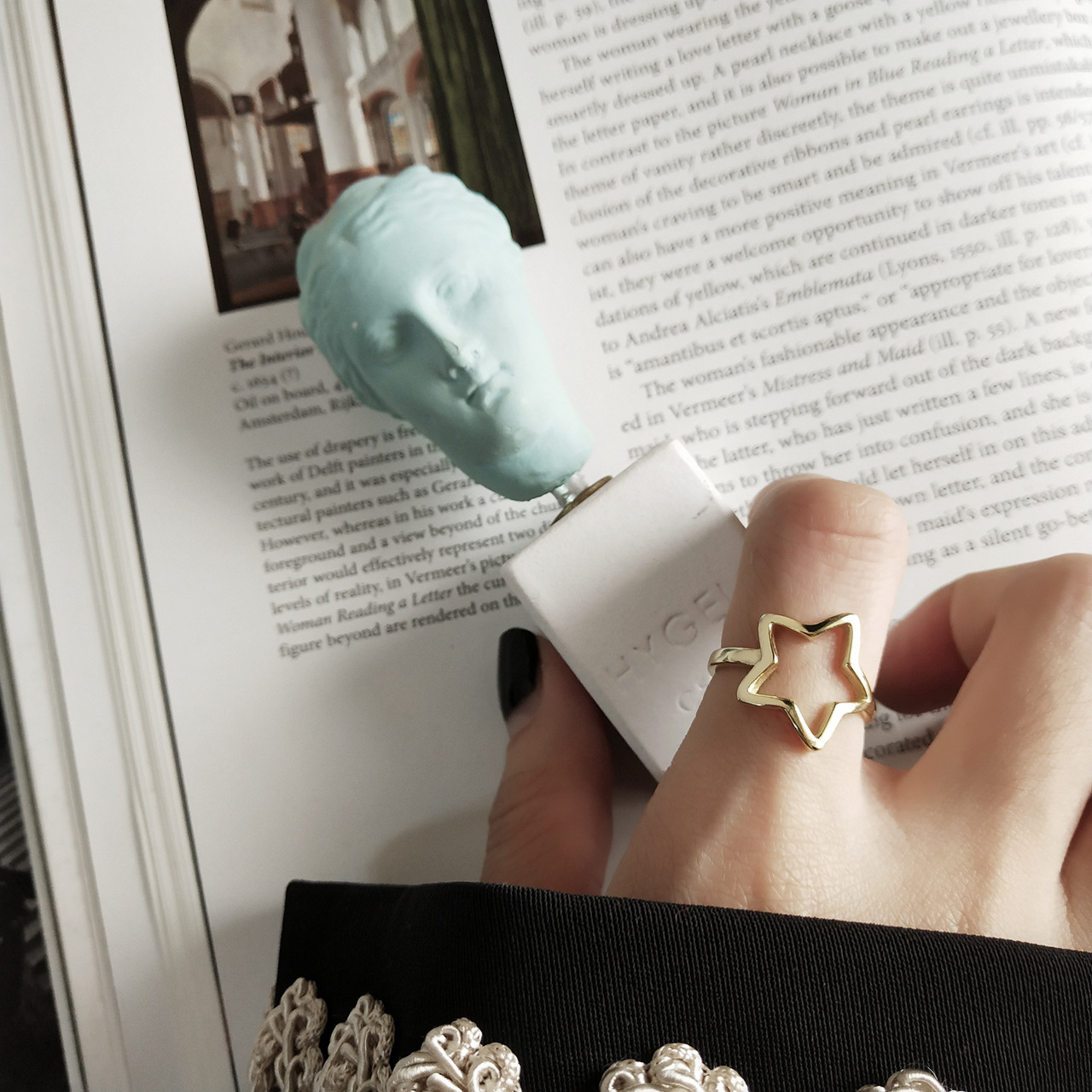 925 Sterling Silver Hand-painted Star Ring