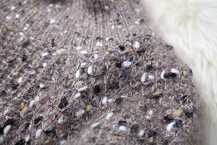 Knitted half-high neck long-sleeved base sweater