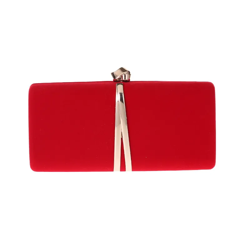 Ou Meimei holding a hard box small square bag dinner bag - Red