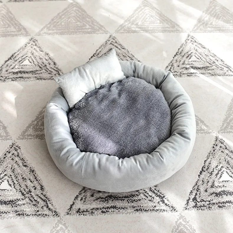 Creative plush egg tart nest - Grey