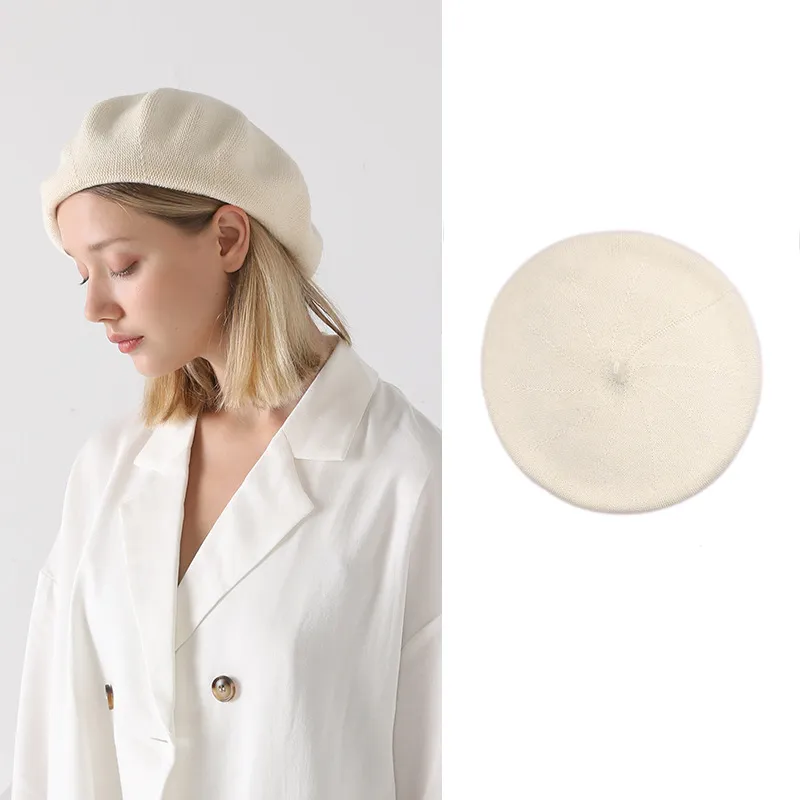 Women's Summer Loose Thin Breathable Beret - White