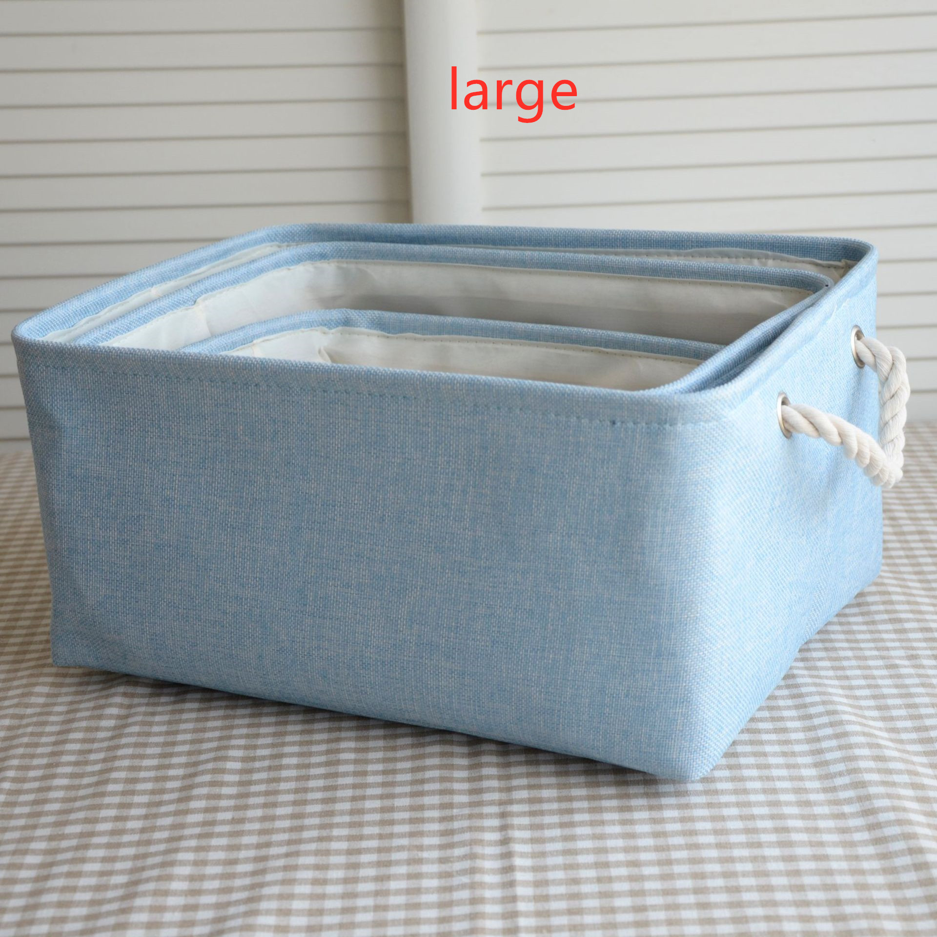 Nordic Japanese fabric storage basket Blue - Shop at LoveMi