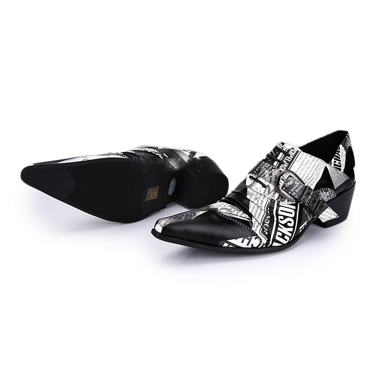 Cowhide Buckle Breathable Lace-up Men's Shoes