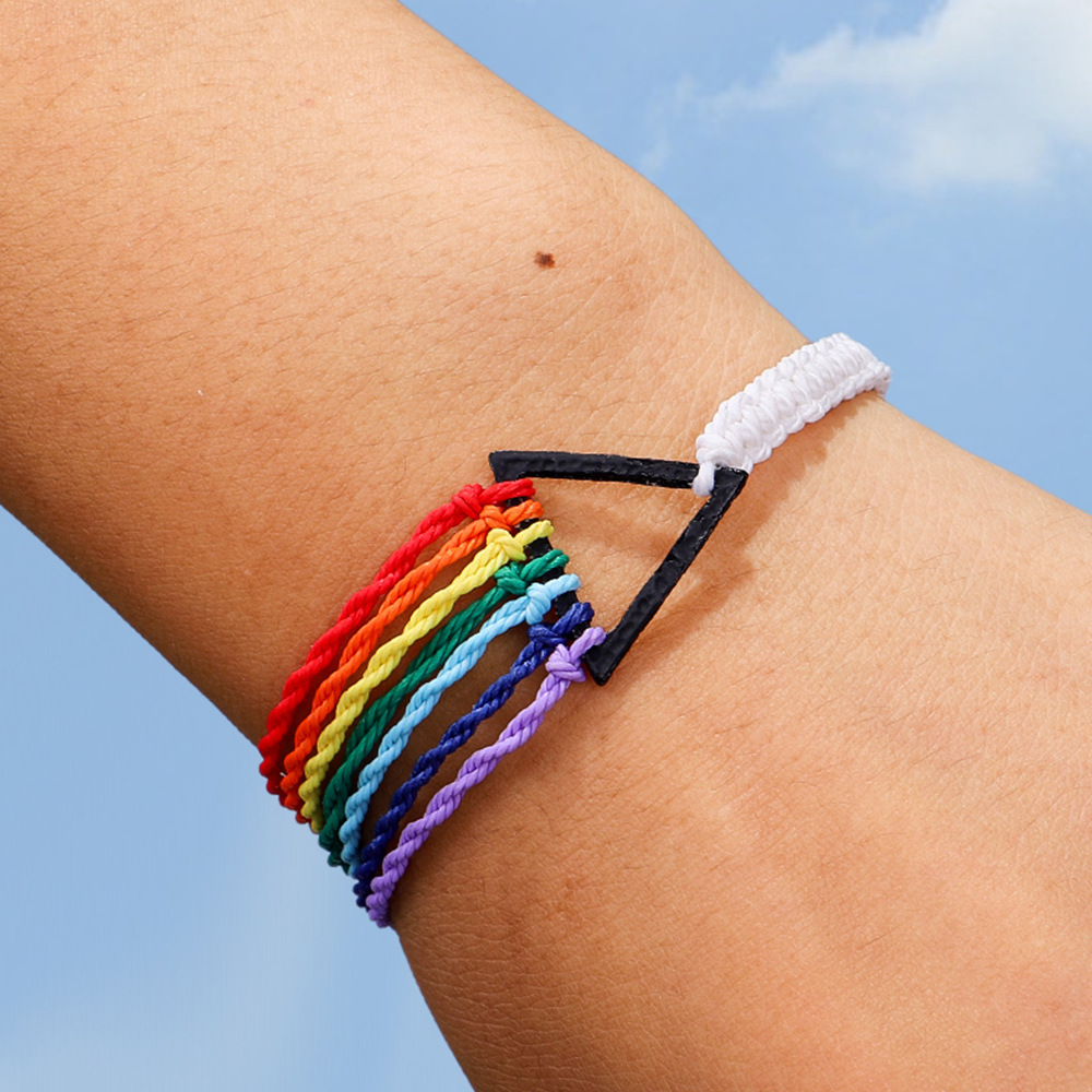 Rainbow braided bracelet