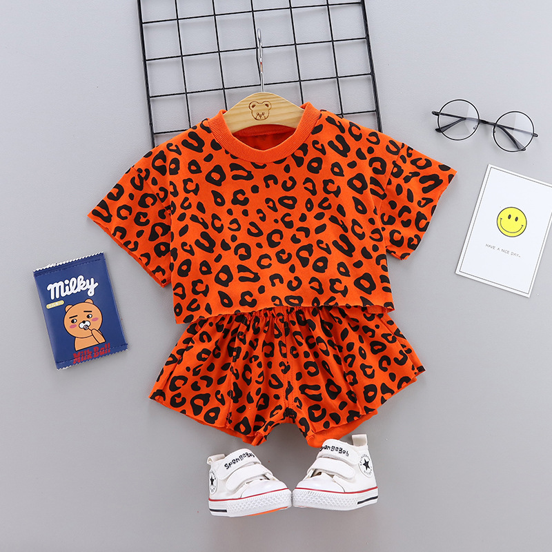 Children's Leopard Print Two-piece Set