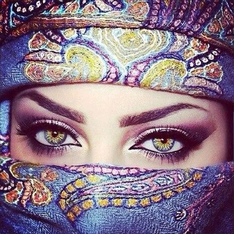 5D Diamond Painting - Augen einer orientalischen Frau - 50X60Cm