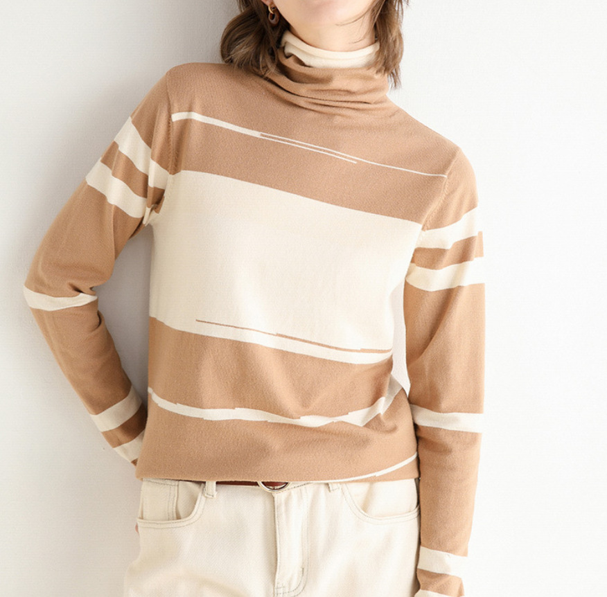 Pile up collar Pullover knit bottoming shirt