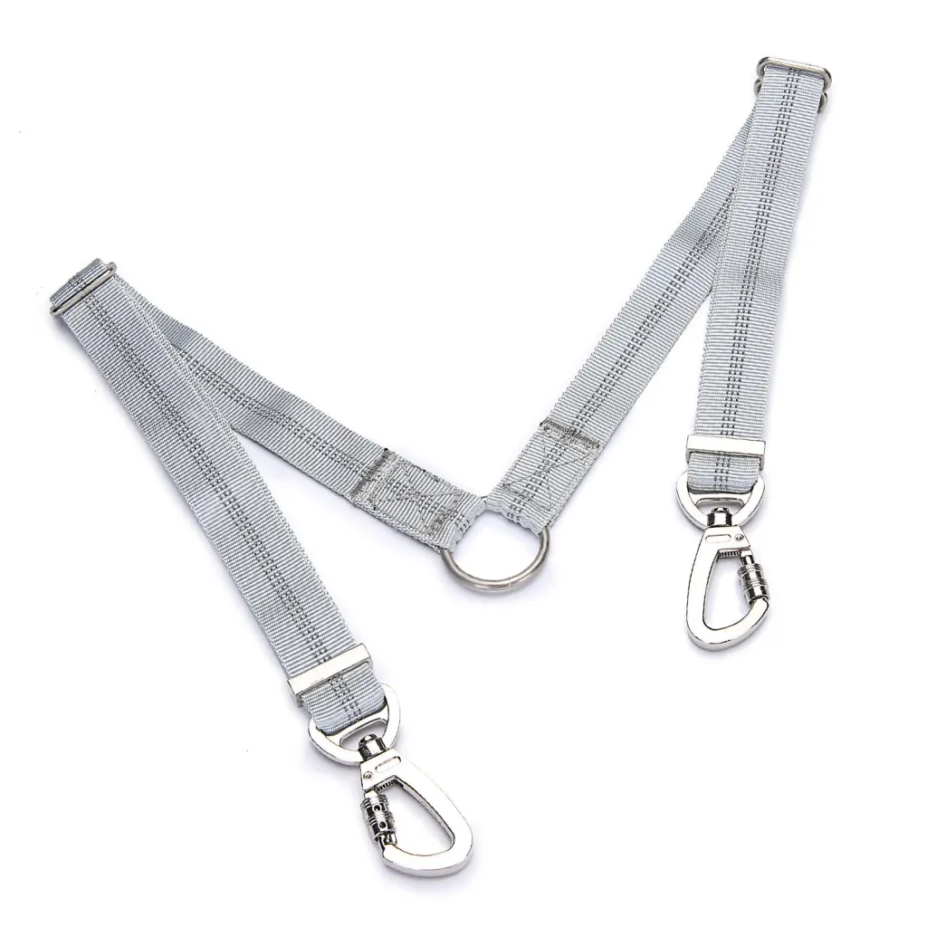 Explosion-proof double-headed pet leash - Grey Lock