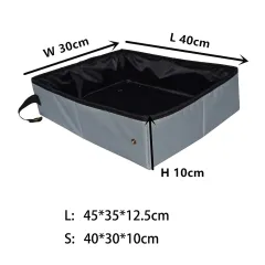Folding waterproof high-grade cat litter box - Grey - View 1