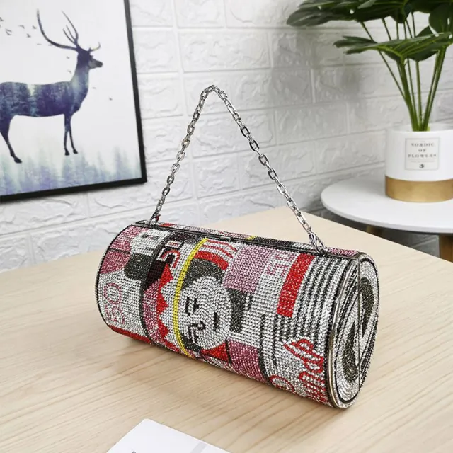 Crystal Diamond Painting Evening Clutch Bags for Women Round Money Bag Red - Shop at LoveMi