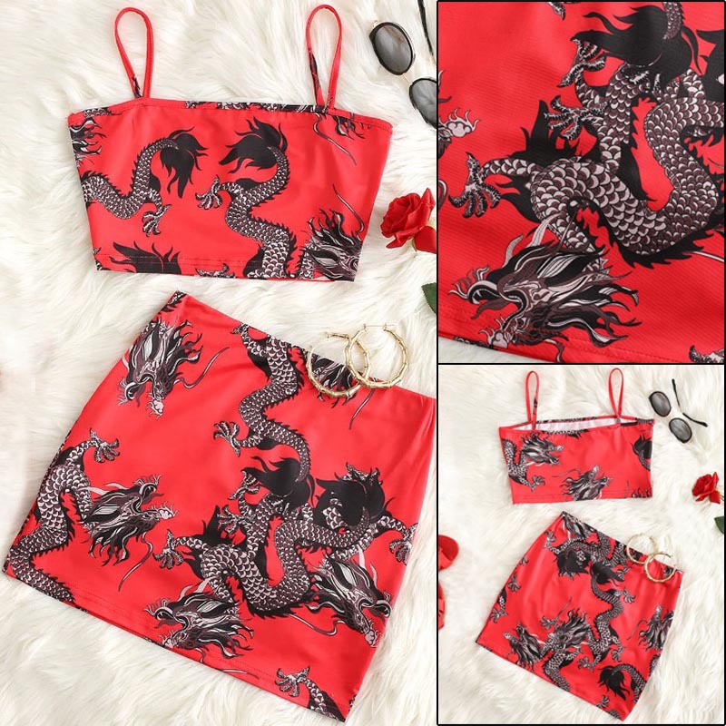 Dragon print sling set