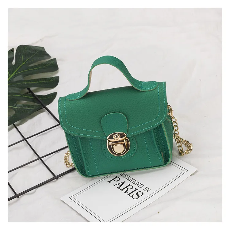 One shoulder slant cross handbag - Green