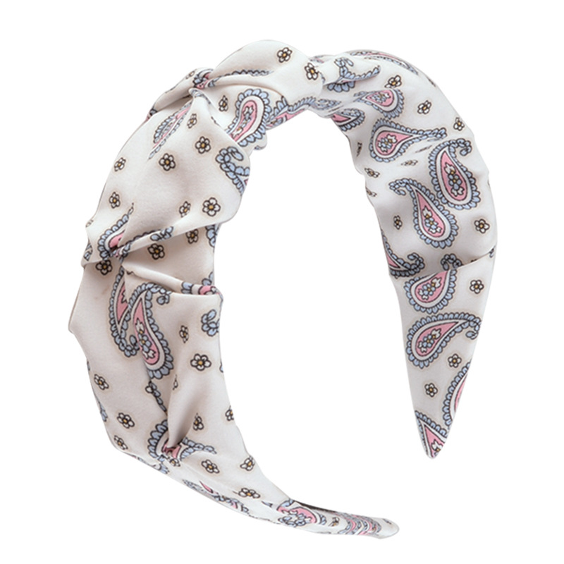 Printed pleated headband White - Shop at LoveMi