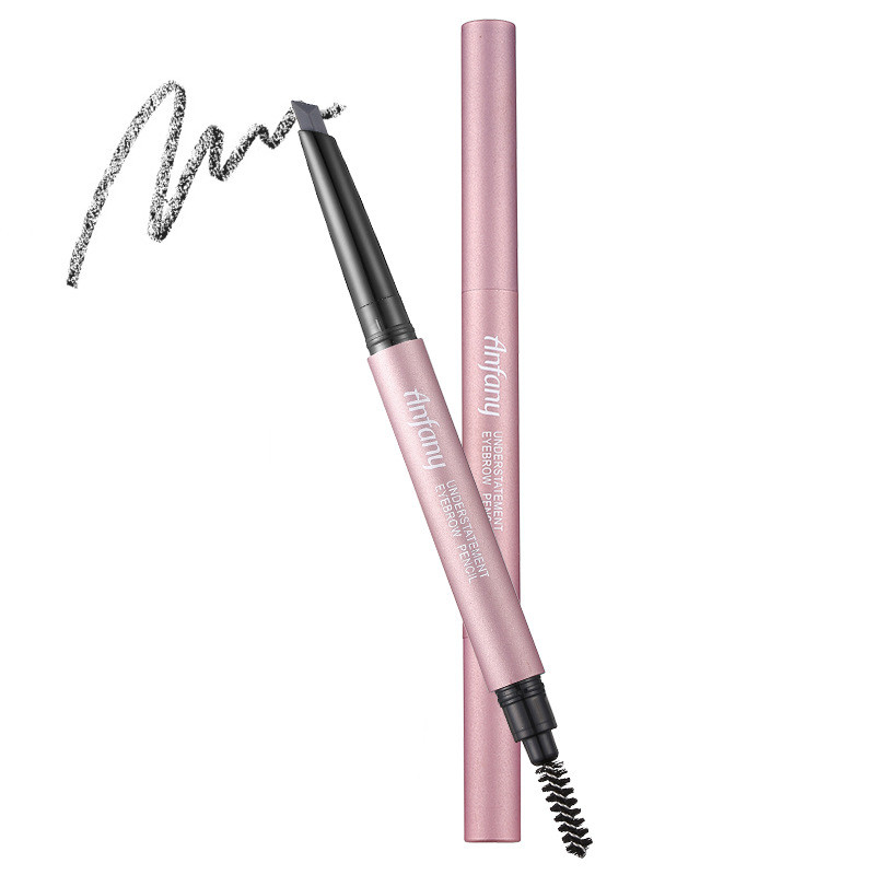 Waterproof And Sweatproof Double Headed Hexagonal Eyebrow Pencil Dark Grey - Shop at LoveMi
