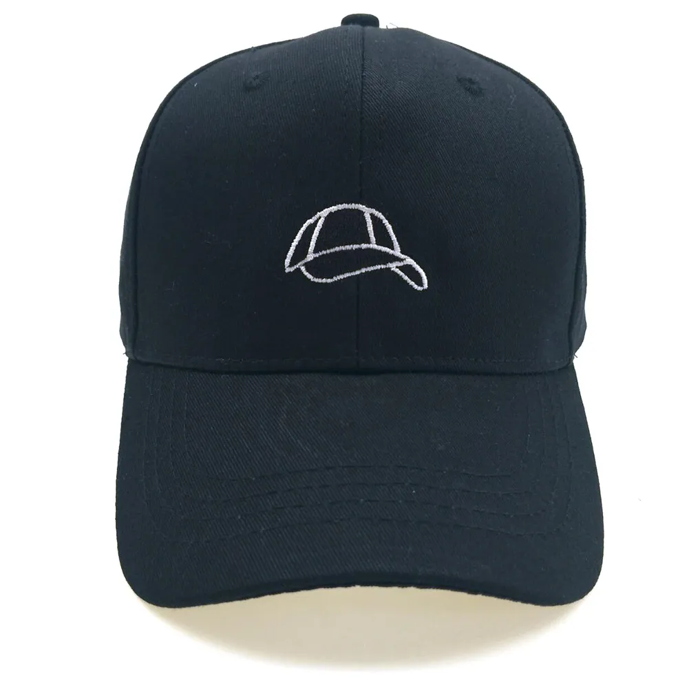 Pattern embroidery baseball cap - Black