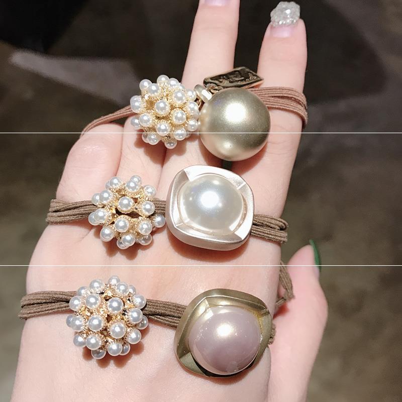 Korea Dongdaemun pearl hair rope hair tie