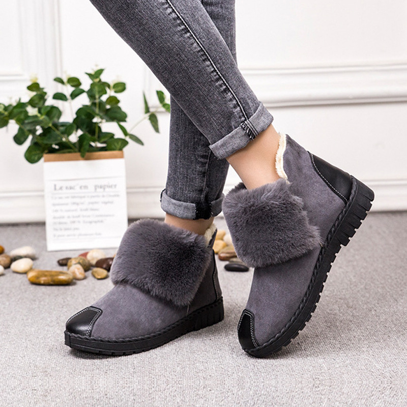 Old Beijing cloth shoes thermal cotton boots in Grey