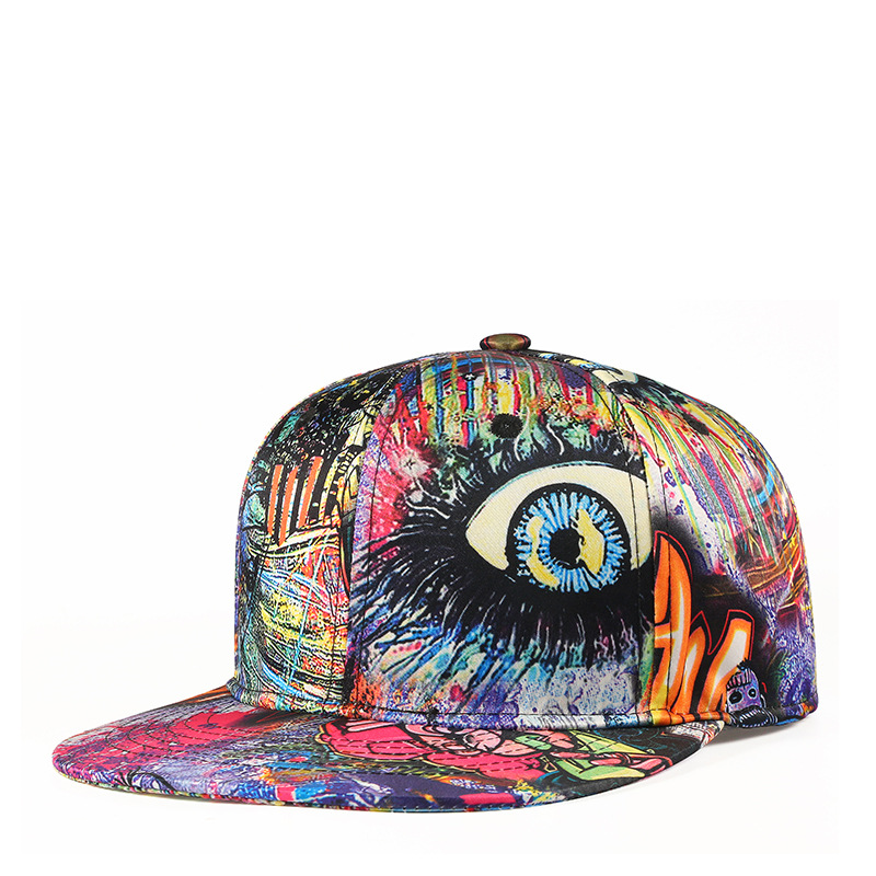 Foreign Trade Trend New Hat Female 3D Graffiti Flat Edge Hip Hop Hat
