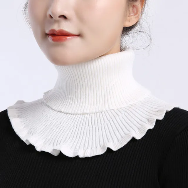Knit fashion wool neck scarf White - Shop at LoveMi
