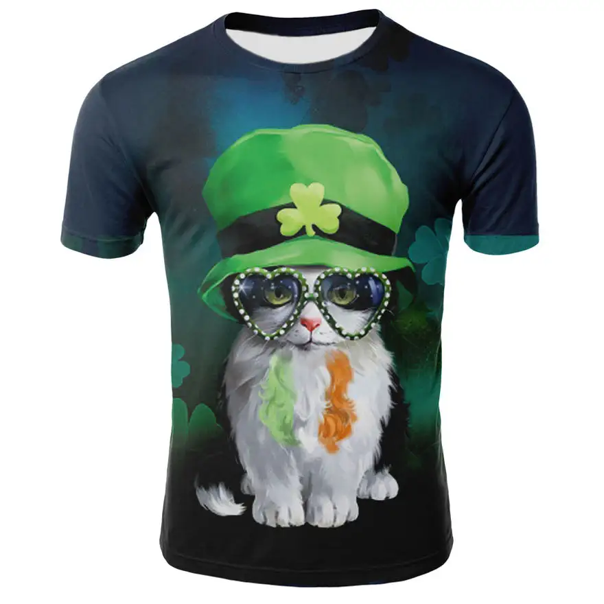 3D digital printing men's short sleeve T-shirt