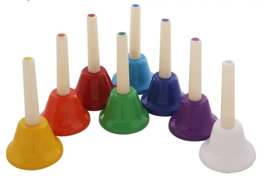 Children's rainbow touch clock 8 octave class bell color class bell