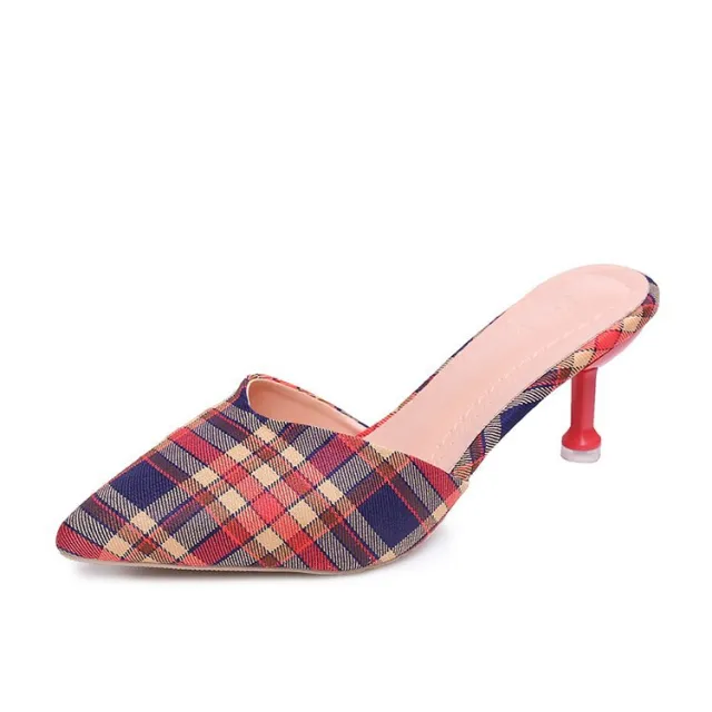 High heel sandals women shoes Baotou half slippers Red - Shop at LoveMi