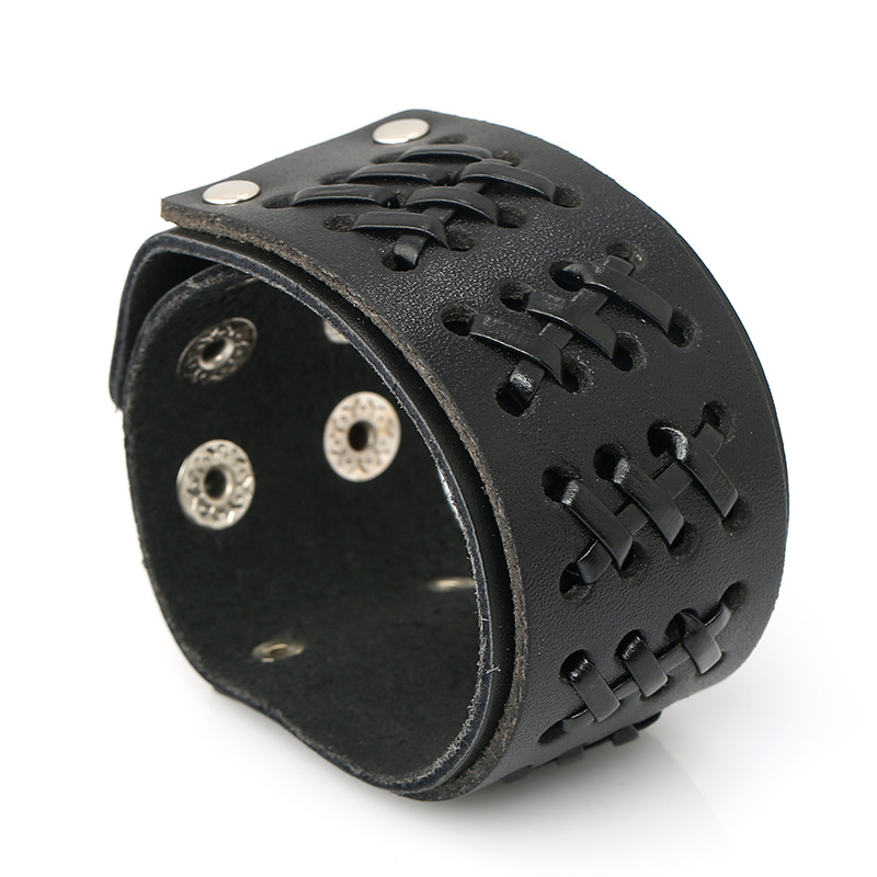 Men's woven leather bracelet