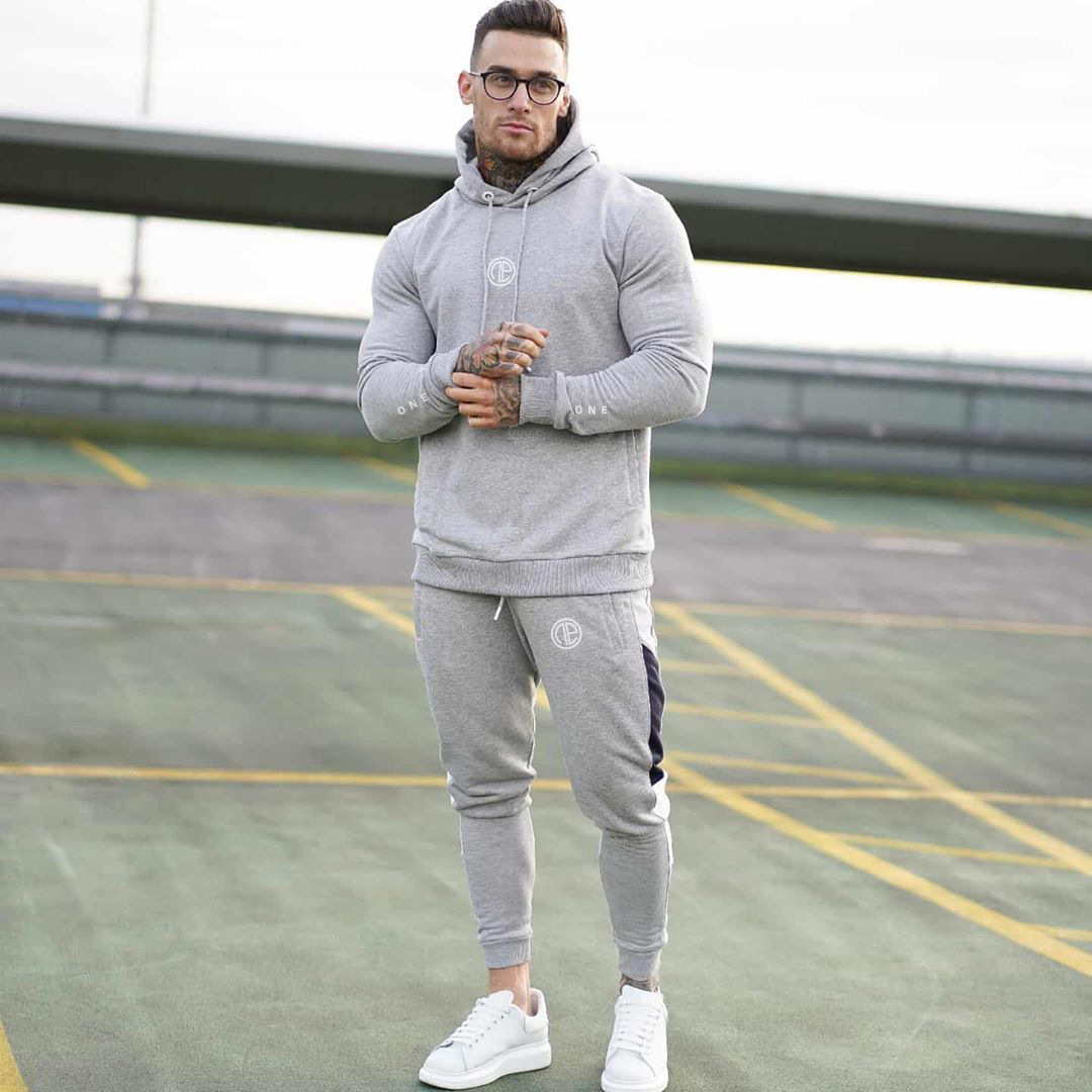 Fitness sports suit men's autumn suit hooded