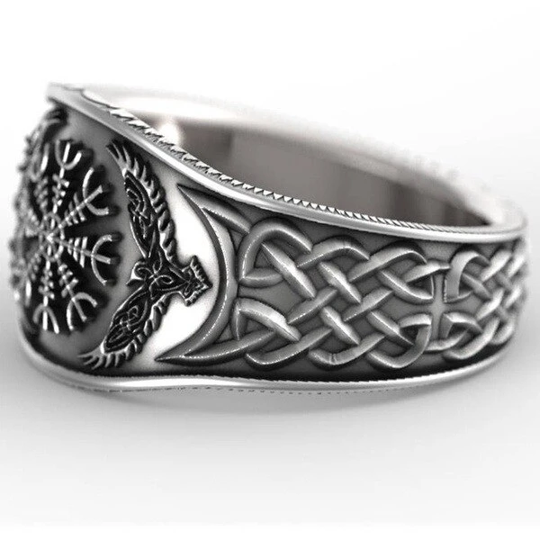 Compass Vintage Doodle Thai Silver Plated Ring