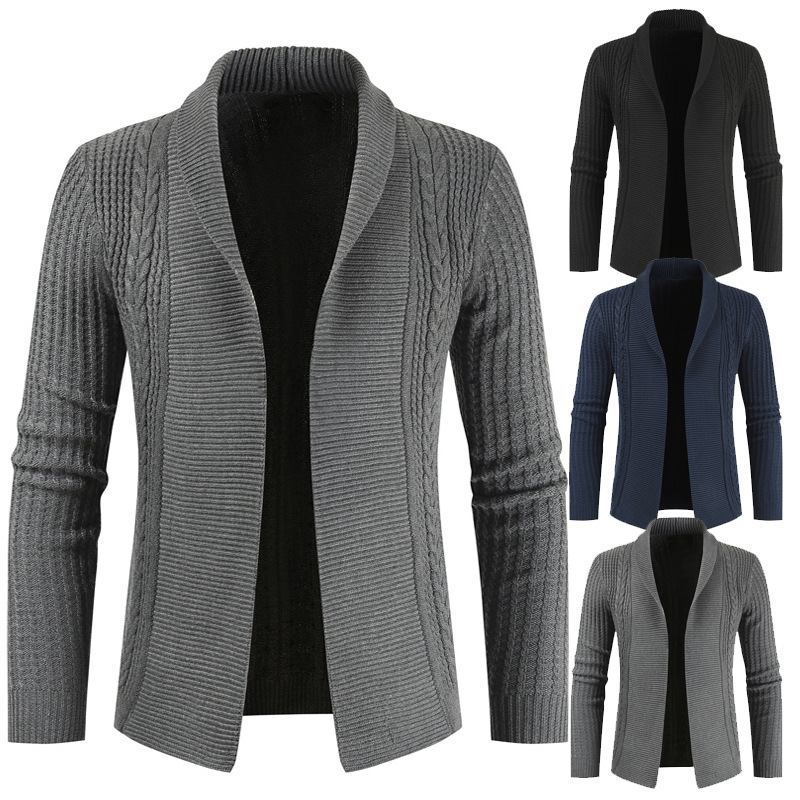Men's Cardigan Sweater Casual Fashion Pure Color