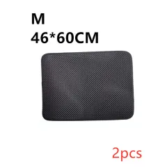 Double Layer Litter Cat Bed Pads Pet Cat Litter Mat Trapping Pets Litter Box Mat Pet Product Bed For Cats House Clean Mat - M 2Pc - View 1