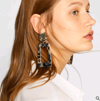 Europe and the United States new fashion acrylic earrings female geometric trend wild exaggerated earrings earrings