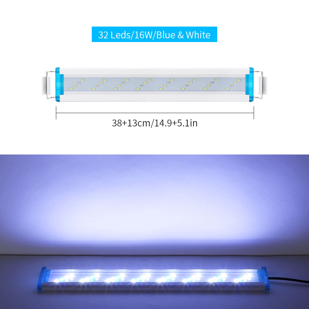 Ultra-thin aquarium light blue and white light – 38cm, EU