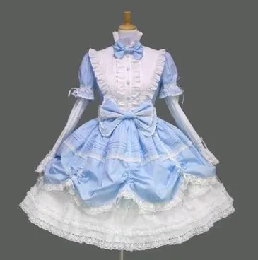 Dress court retro lace gothic coslpay dress fluffy sleeve dress Sky Blue - Shop at LoveMi