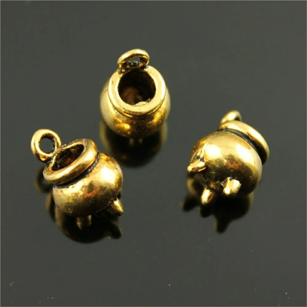 DIY jewelry accessories vintage handmade materials antique gold incense burner pendant - Gold