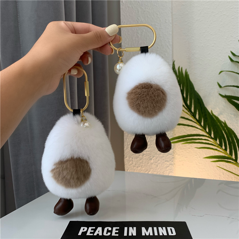 Creative plush car keychain pendant