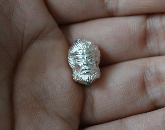 Alloy Silver Brass Double-sided Sun Wukong Separated Beads Pendant diy Jewelry Accessories