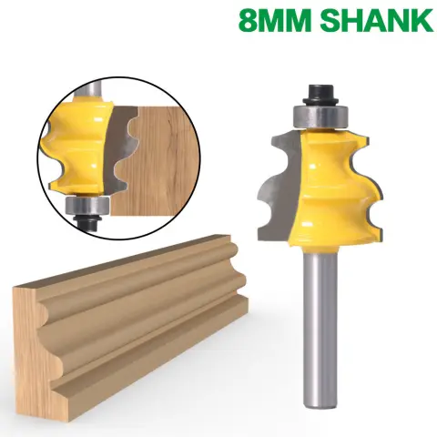 Woodworking Milling Cutter with Curved Shank