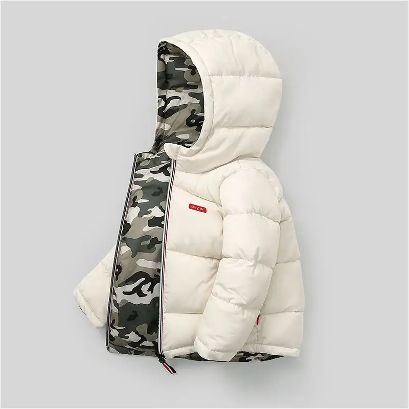 Middle and Small Children Wear Double-sided Padded Winter Jackets