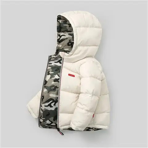 Middle and Small Children Wear Double-sided Padded Winter Jackets