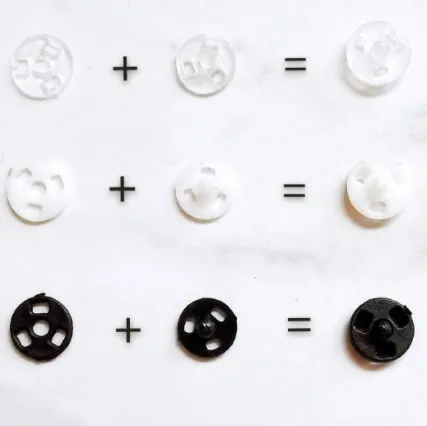 4mm mini concealed plastic snap button - White