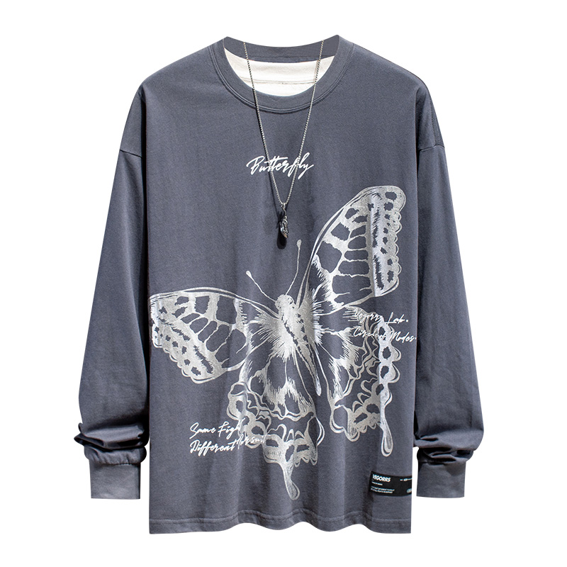 Reflective Butterfly Oversize Cotton Long Sleeve