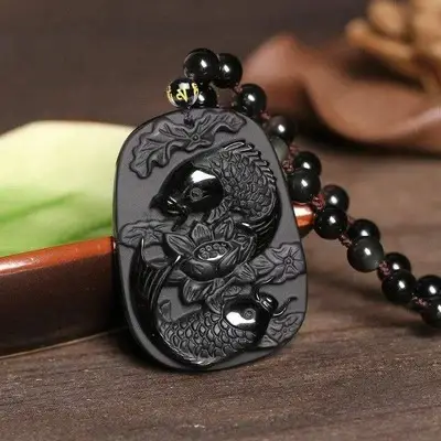 Obsidian Pisces Lotus Sweater Chain
