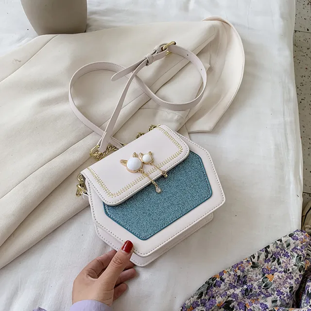 Trendy Korean style wild one shoulder messenger Blue - Shop at LoveMi