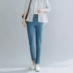 Women's New Loose All-Match Elastic Feet Pants - Blue - View 1