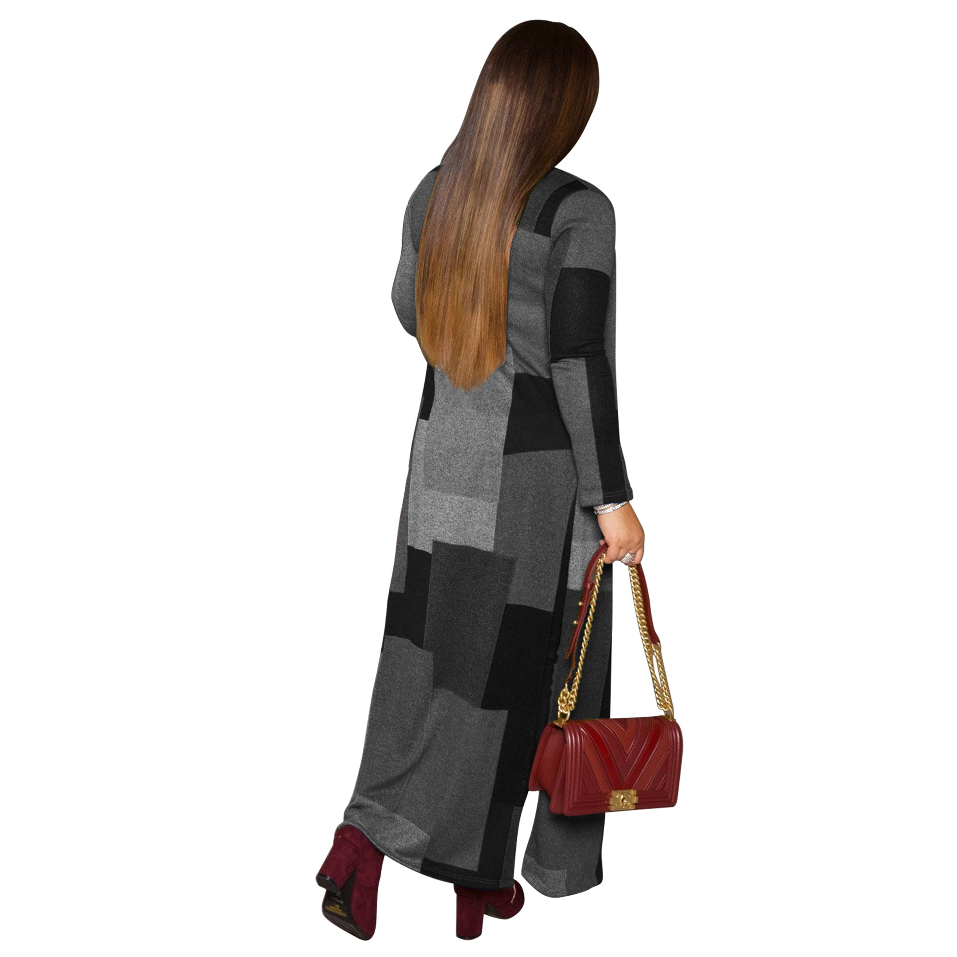 Printed long trench coat Black - Shop at LoveMi