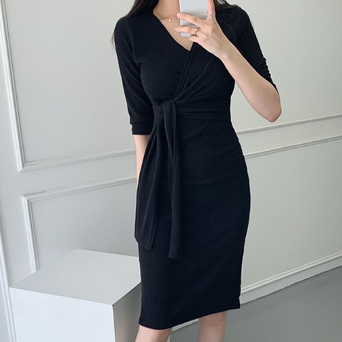 Slim slim knit bottom skirt